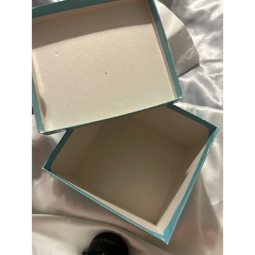 Tiffany & Co Blue Jewelry Box and Satin Drawstring Pouch Set Large Square